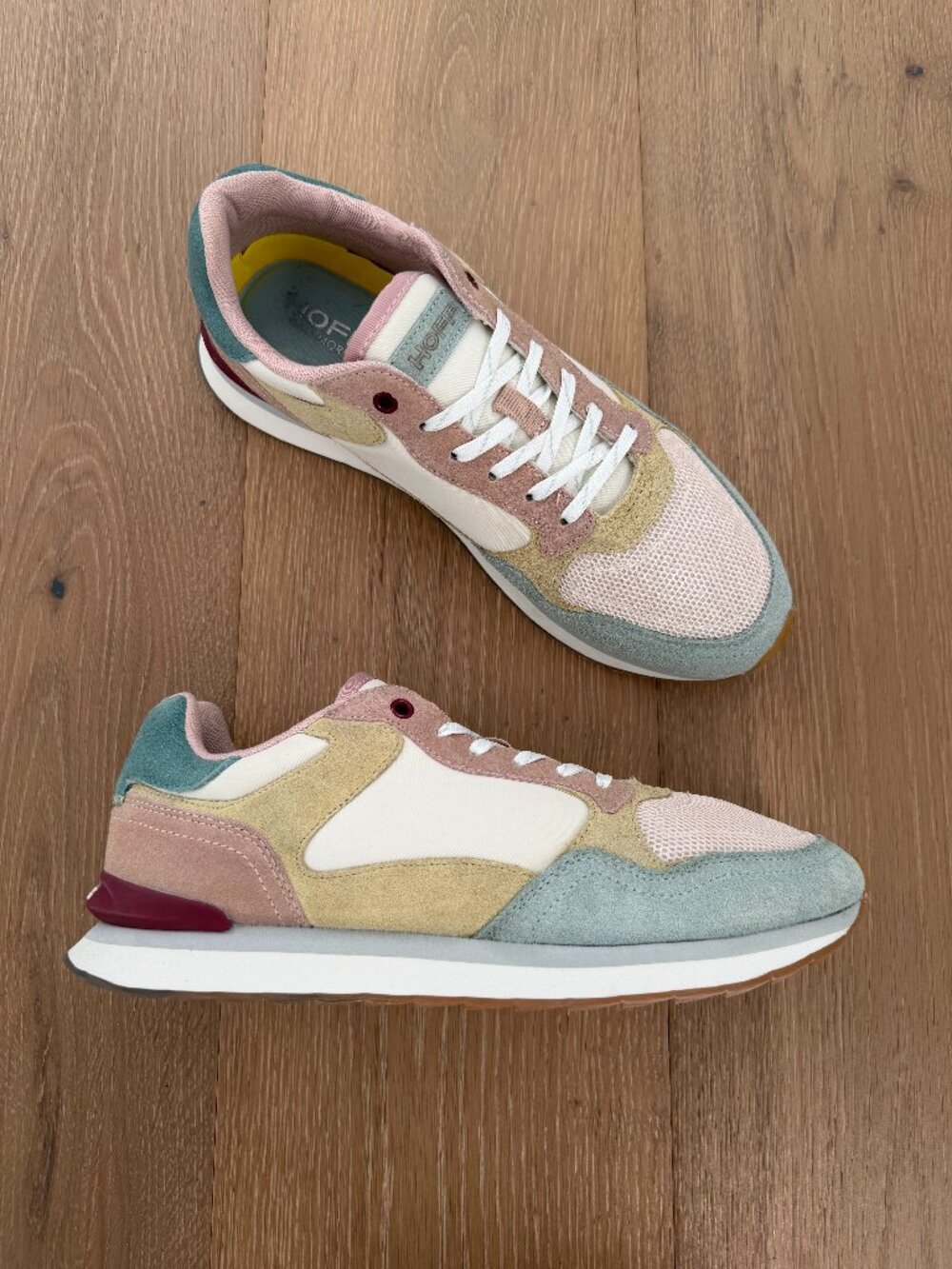 Hoff Shoes Women 10.5 City Baltimore Sneakers Suede Pink Blue Yellow Spain